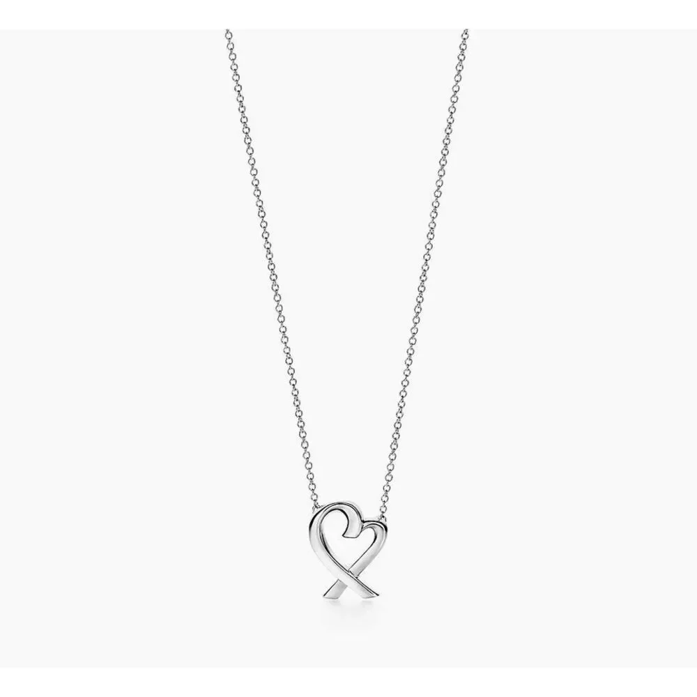 Tiffany & Co Paloma Picasso Loving Heart Pendant Necklace - Silver - 16”